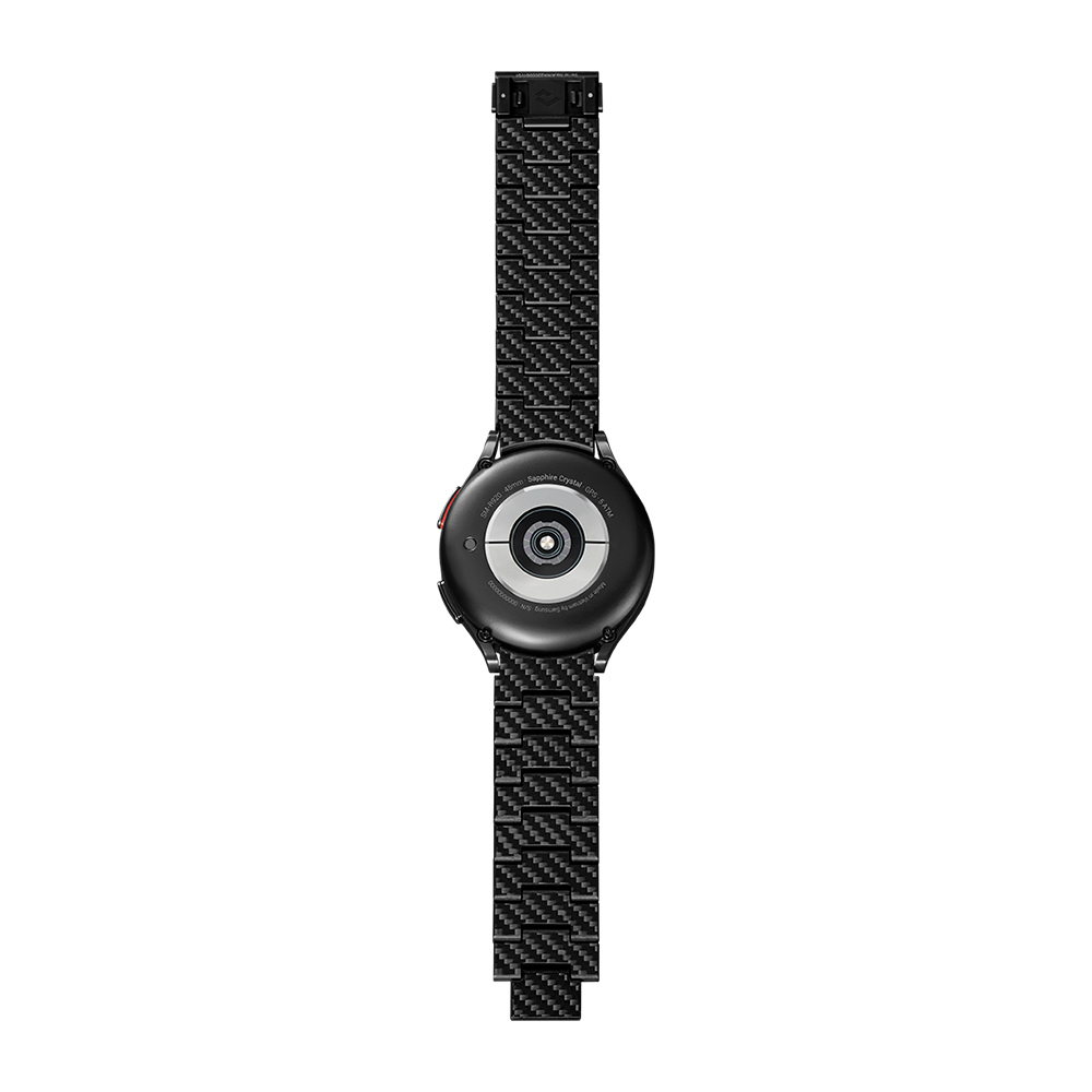 Samsung Galaxy Watch 6 40mm Uyumlu Karbon Fiber Pitaka Modern Serisi Black-Grey Twill Kordon - 5