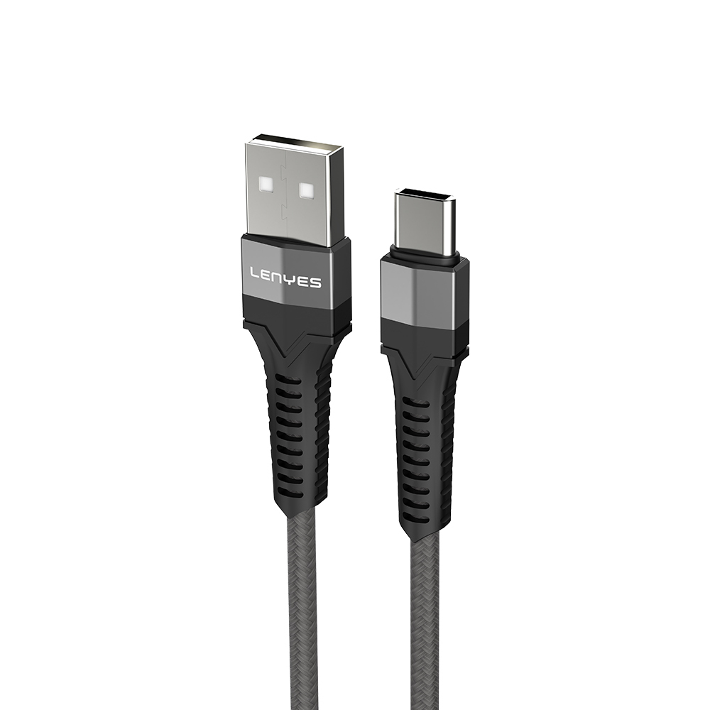 Lenyes LC987 USB-A to Type-C Hızlı Şarj Özellikli Örgülü Data ve Şarj Kablosu 1M 2.4A - 2