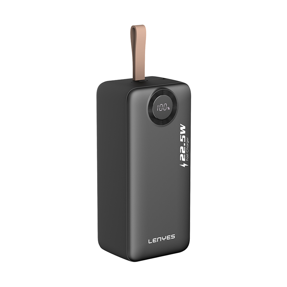 Lenyes PXD487D Dijital LED Göstergeli Type-C ve Lightning Kablolu Askılı Powerbank 22.5W 40.000mAh - 2