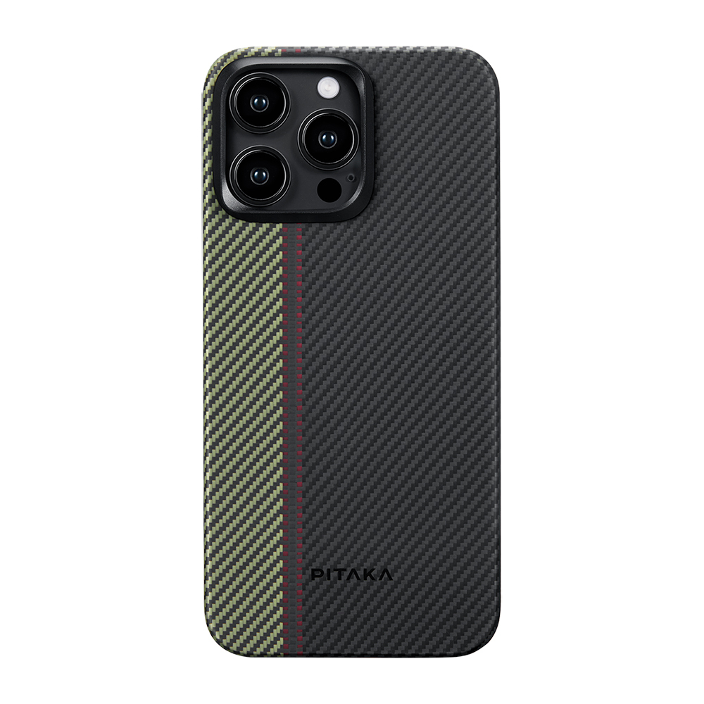 Apple iPhone 15 Pro Uyumlu Kılıf Magsafe Şarj Özellikli 600D Aramid Fiber Pitaka Tactile Woven Orchestra Serisi Overture Kapak - 1