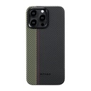 Apple iPhone 15 Pro Uyumlu Kılıf Magsafe Şarj Özellikli 600D Aramid Fiber Pitaka Tactile Woven Orchestra Serisi Overture Kapak - 1