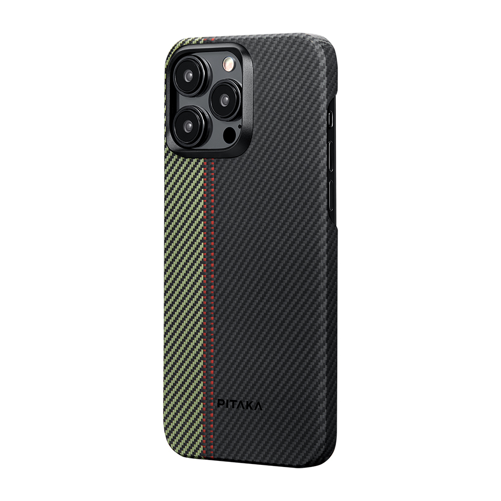 Apple iPhone 15 Pro Uyumlu Kılıf Magsafe Şarj Özellikli 600D Aramid Fiber Pitaka Tactile Woven Orchestra Serisi Overture Kapak - 2