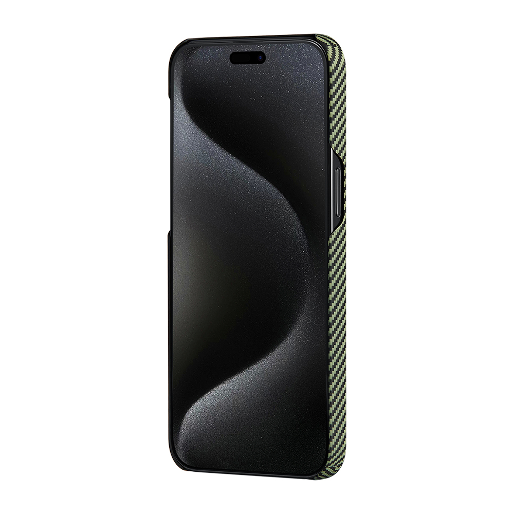Apple iPhone 15 Pro Max Uyumlu Kılıf Magsafe Şarj Özellikli 600D Aramid Fiber Pitaka Tactile Woven Orchestra Serisi Overture Kapak - 3