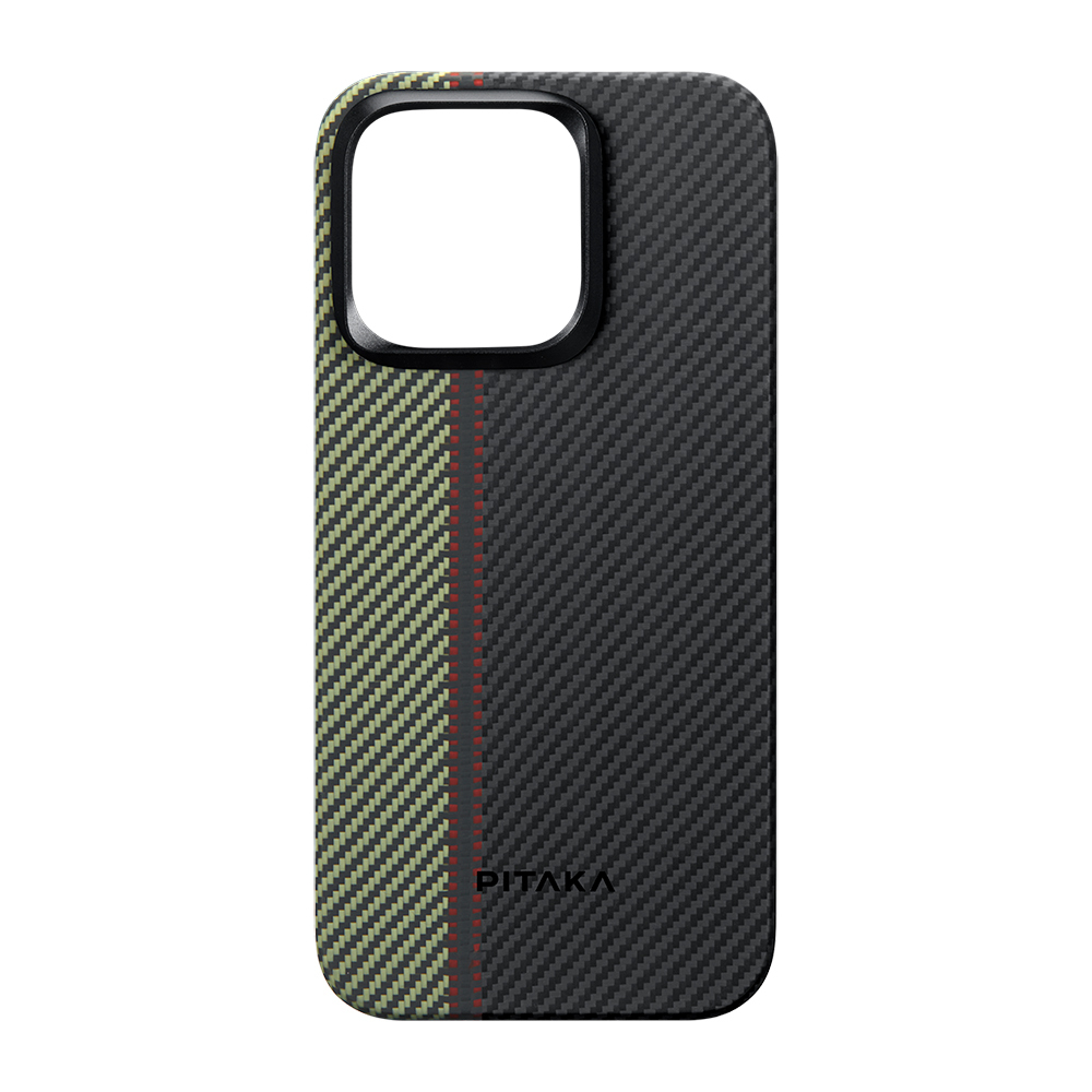 Apple iPhone 15 Pro Max Uyumlu Kılıf Magsafe Şarj Özellikli 600D Aramid Fiber Pitaka Tactile Woven Orchestra Serisi Overture Kapak - 5