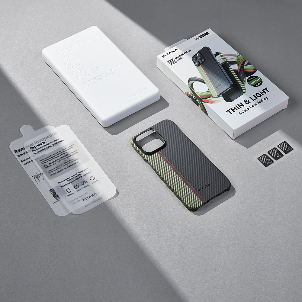 Apple iPhone 15 Pro Max Uyumlu Kılıf Magsafe Şarj Özellikli 600D Aramid Fiber Pitaka Tactile Woven Orchestra Serisi Overture Kapak - 10