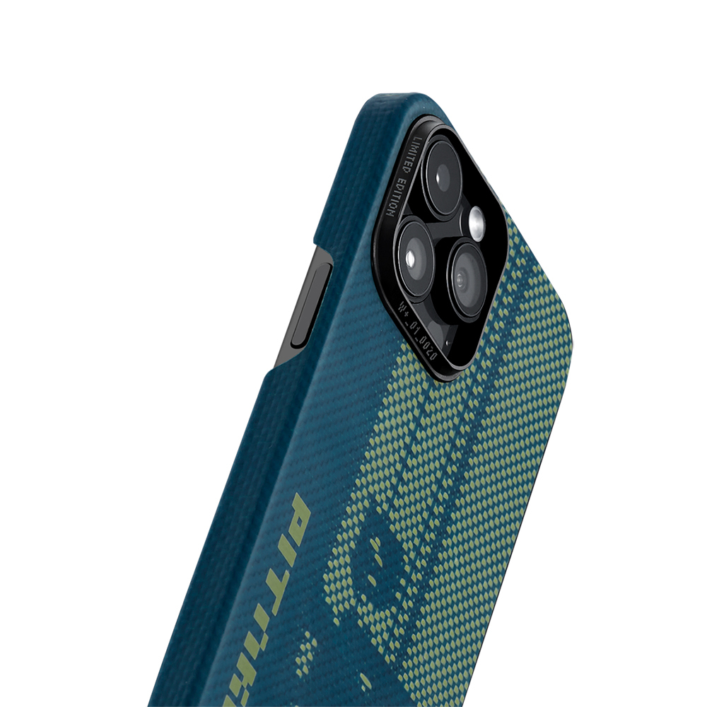 Apple iPhone 14 Pro Uyumlu Kılıf MagSafe Şarj Özellikli Aramid Fiber Pitaka Tactile Woven Pixel Game Kapak - 1