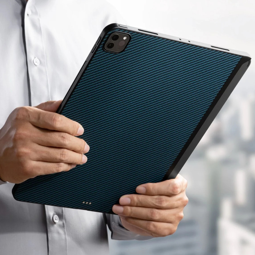Apple iPad Pro 11 2021 Uyumlu (3.Nesil) Kılıf Aramid Fiber Pitaka Ultra-Slim Classic Serisi Tablet Kapak - 2
