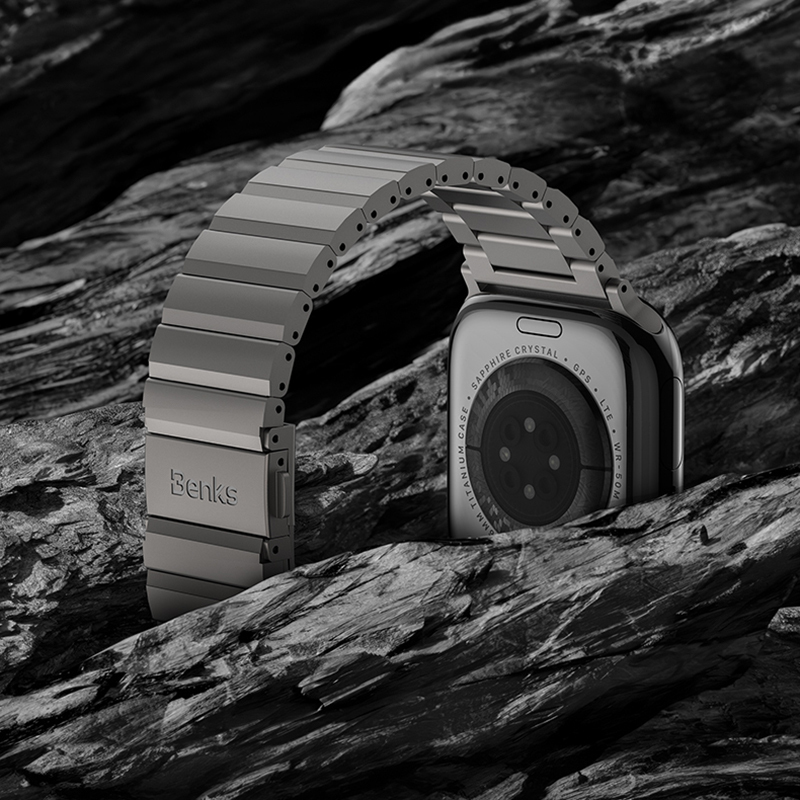 Apple Watch 44mm Uyumlu Benks Aero Titan Serisi Titanyum Metal Kordon - 10