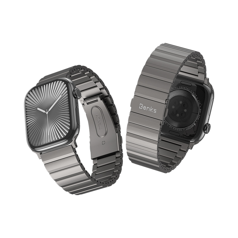 Apple Watch 10 46mm Benks Aero Titan Serisi Titanyum Metal Kordon - 2