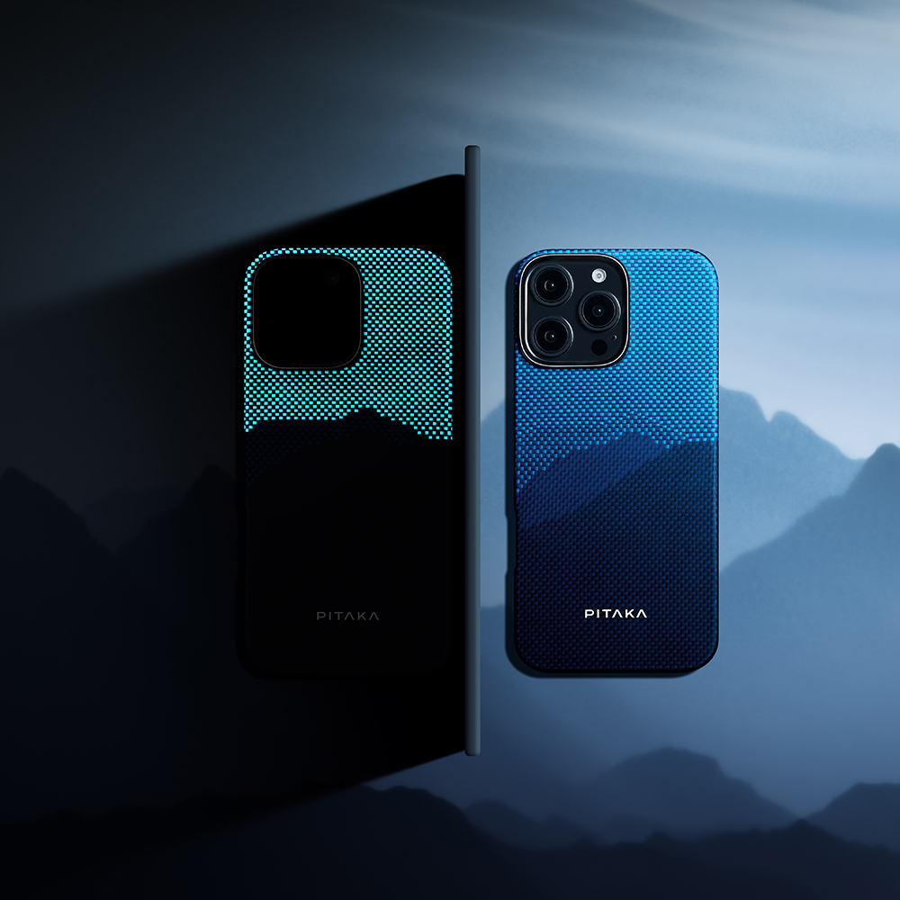 Apple iPhone 16 Pro Max Uyumlu Kılıf Magsafe Şarj Özellikli Lumintex Teknolojili Fosforlu Özellikli Aramid Fiber Pitaka Tactile Woven Starpeak Serisi Over The Horizon Kapak - 2