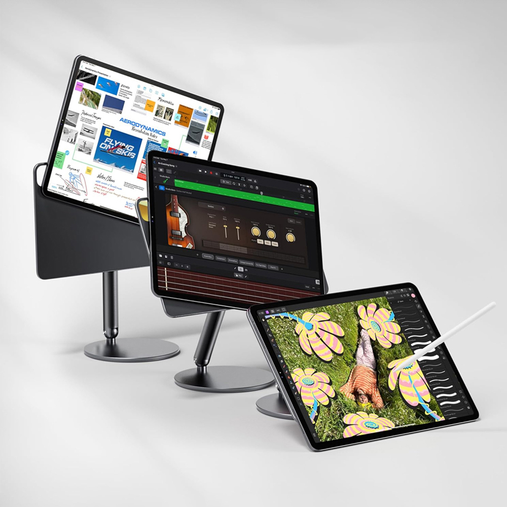 Apple iPad Air 10.9 2020 Uyumlu (4.Nesil) Wiwu ZM-310 360 Derece Dönebilen Magnetik Başlıklı Tablet Standı - 12