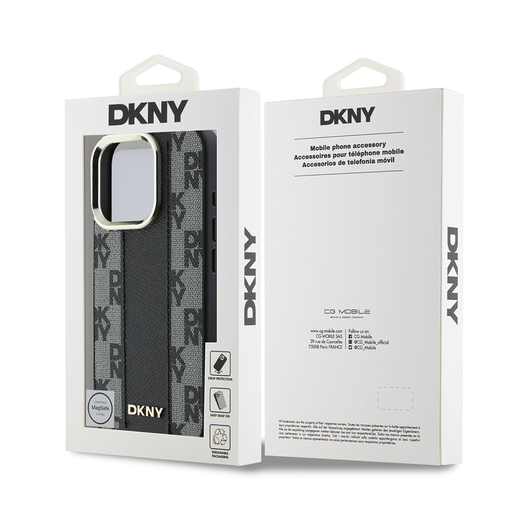 Apple iPhone 16 Pro Max Uyumlu Kılıf DKNY Orjinal Lisanslı Magsafe Şarj Özellikli 3D Yazılı Checkered Pattern Kapak - 7