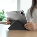 Apple iPad Pro 11 2024 Uyumlu Raptic Clear Folio Airbagli Şeffaf Kapaklı Katlanabilir Standlı Kılıf - 5