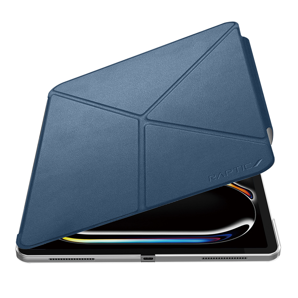 Apple iPad Pro 11 2024 Uyumlu Raptic Clear Folio Airbagli Şeffaf Kapaklı Katlanabilir Standlı Kılıf - 19