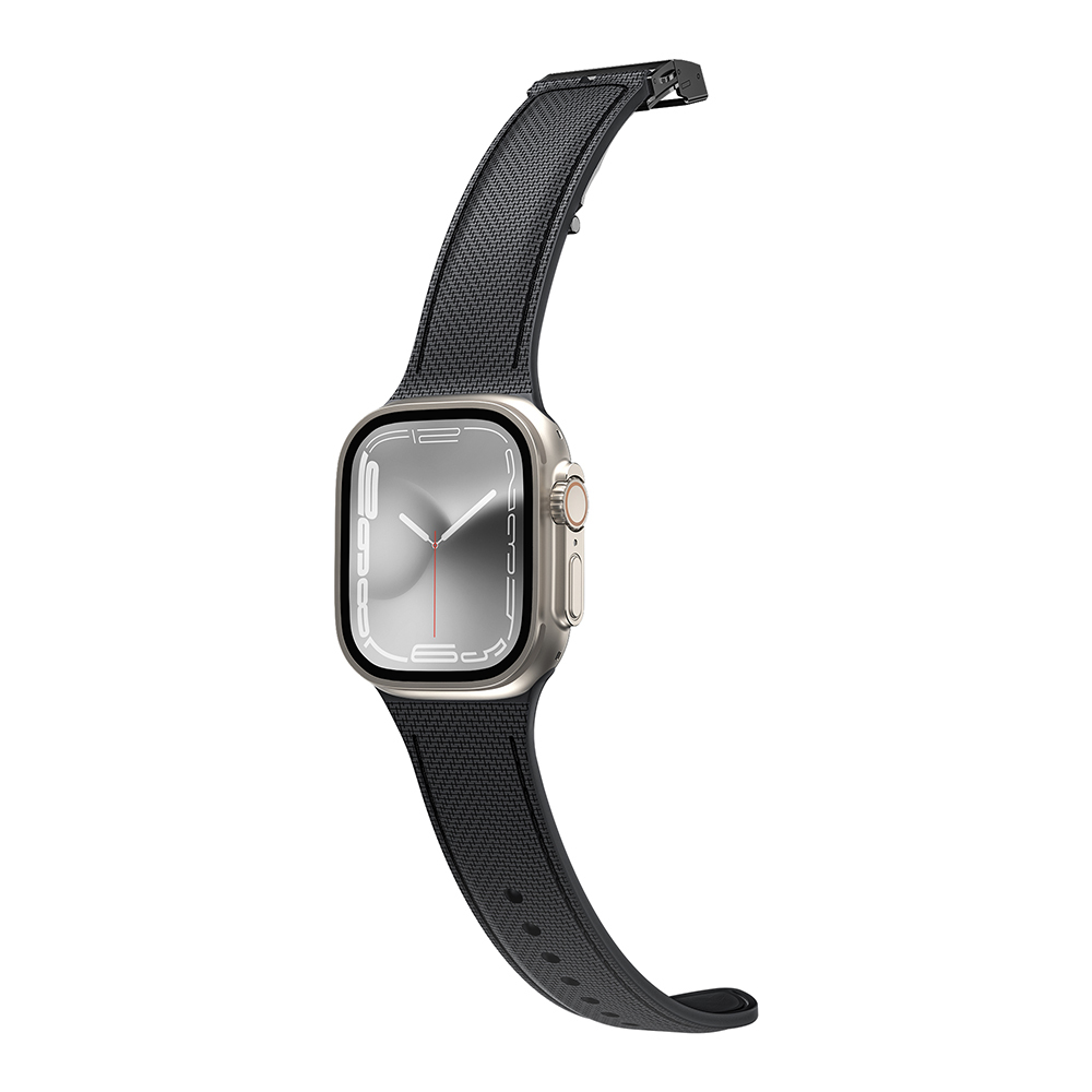 Apple Watch 38mm Uyumlu Amazingthing Titan Swift Deri Dokulu Silikon Kordon - 1