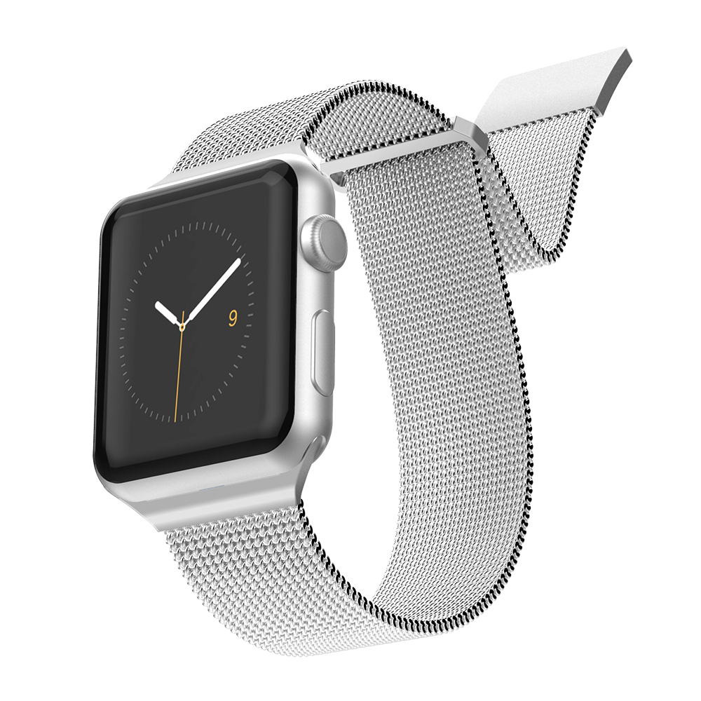 Apple Watch 38mm Uyumlu Raptic Mesh Band Serisi Metal Hasır Kordon - 1