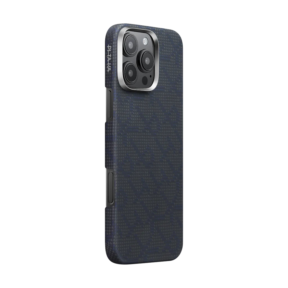 Apple iPhone 16 Pro Uyumlu Kılıf MagSafe Şarj Özellikli Aramid Fiber Pitaka Tactile Woven Monogram Serisi Kapak - 1