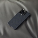 Apple iPhone 16 Pro Uyumlu Kılıf MagSafe Şarj Özellikli Aramid Fiber Pitaka Tactile Woven Monogram Serisi Kapak - 10