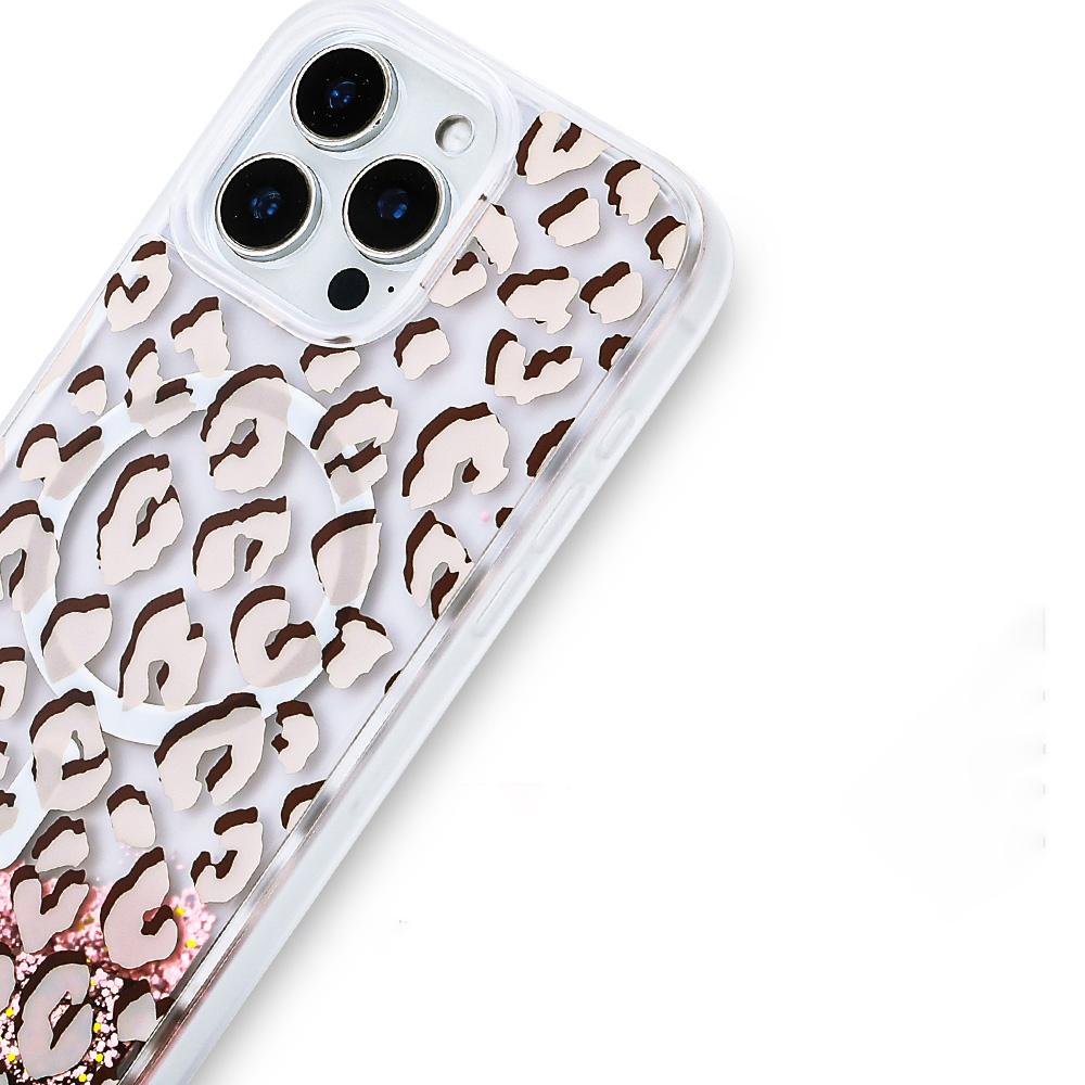 Apple iPhone 12 Pro Uyumlu Kılıf Sıvılı Simli Baskılı Şeffaf Arka Yüzey Zore Mossa Silikon Kapak - 5