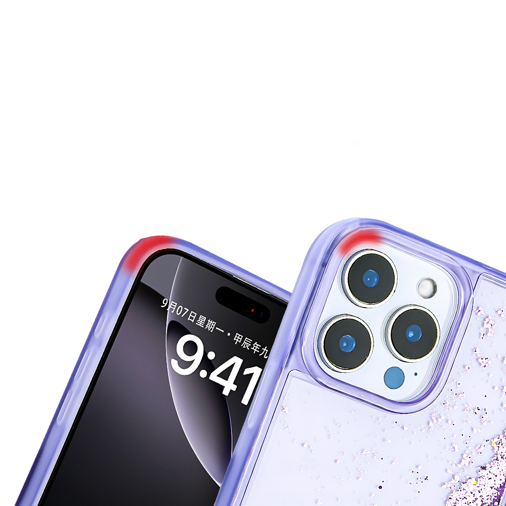 Apple iPhone 14 Pro Max Uyumlu Kılıf Sıvılı Simli Şeffaf Arka Yüzey Zore Keto Silikon Kapak - 2