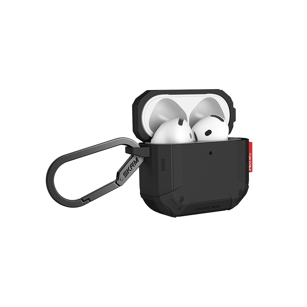 Apple Airpods 4 Uyumlu Kılıf Airbagli Yivli Köşe Tasarımlı 360° Tam Koruma Skinarma Mecha CE Kılıf - 5