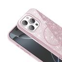 Apple iPhone 15 Pro Uyumlu Kılıf Magsafe Şarj Özellikli Parlayan Simli Zore Okso Kapak - 5