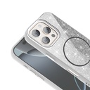 Apple iPhone 16 Pro Uyumlu Kılıf Magsafe Şarj Özellikli Parlayan Simli Zore Okso Kapak - 11