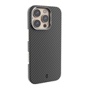Apple iPhone 16 Pro Max Uyumlu Kılıf Wiwu DCC-206 Magsafe Şarj Özellikli Kamera Standlı Aramid Fiber Tasarım Kevlar Kapak - 1
