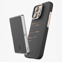 Apple iPhone 16 Pro Max Uyumlu Kılıf Wiwu DCC-206 Magsafe Şarj Özellikli Kamera Standlı Aramid Fiber Tasarım Kevlar Kapak - 3