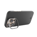Apple iPhone 16 Pro Max Uyumlu Kılıf Wiwu DCC-206 Magsafe Şarj Özellikli Kamera Standlı Aramid Fiber Tasarım Kevlar Kapak - 7