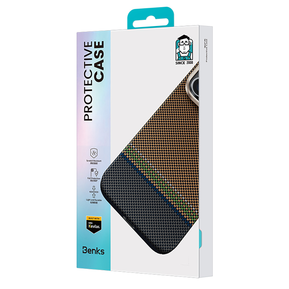 Apple iPhone 15 Pro Max Uyumlu Kılıf Magsafe Şarj Özellikli Karbon Fiber Tasarımlı Benks Prestige ArmorPro Kevlar Kapak - 4