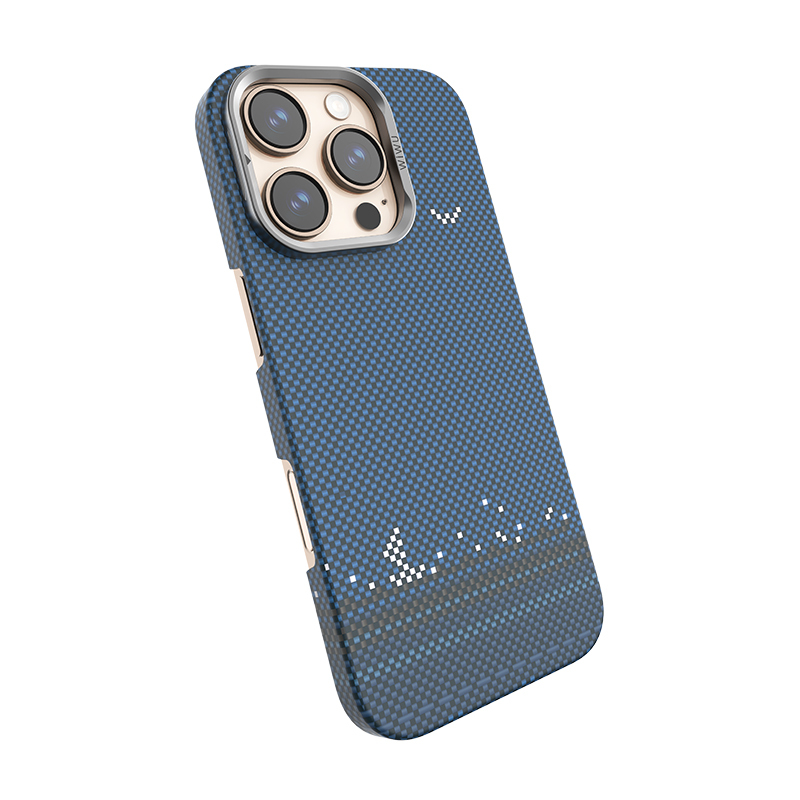 Apple iPhone 16 Pro Uyumlu Kılıf Wiwu DCC-209 Magsafe Şarj Özellikli Kamera Standlı Aramid Fiber Tasarım Kevlar Kapak - 1