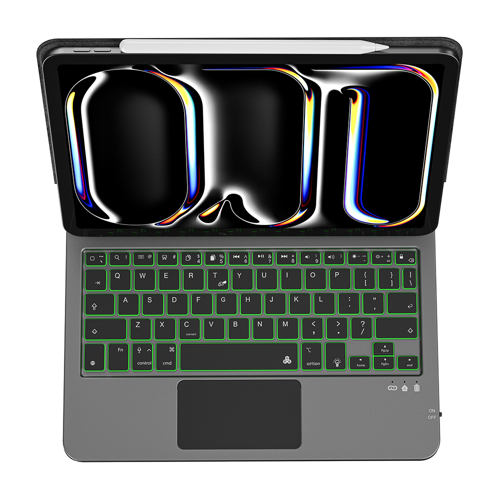 Apple iPad Air 10.9 2022 Uyumlu (5.Nesil) Wiwu MK-003 Gizli Kalem Bölmeli Klavyeli Standlı Kılıf - 4