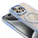 Apple iPhone 15 Pro Uyumlu Kılıf Pırlanta Taş Tasarımlı Magsafe Şarj Özellikli Zore Karetta Silikon Kapak - 6