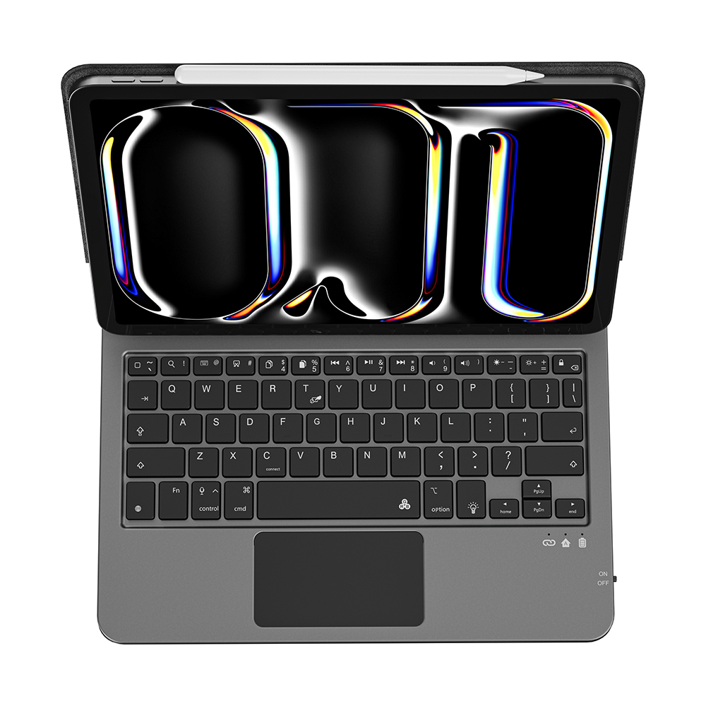 Apple iPad Pro 13 2024 Uyumlu Wiwu MK-003 Gizli Kalem Bölmeli Klavyeli Standlı Kılıf - 2