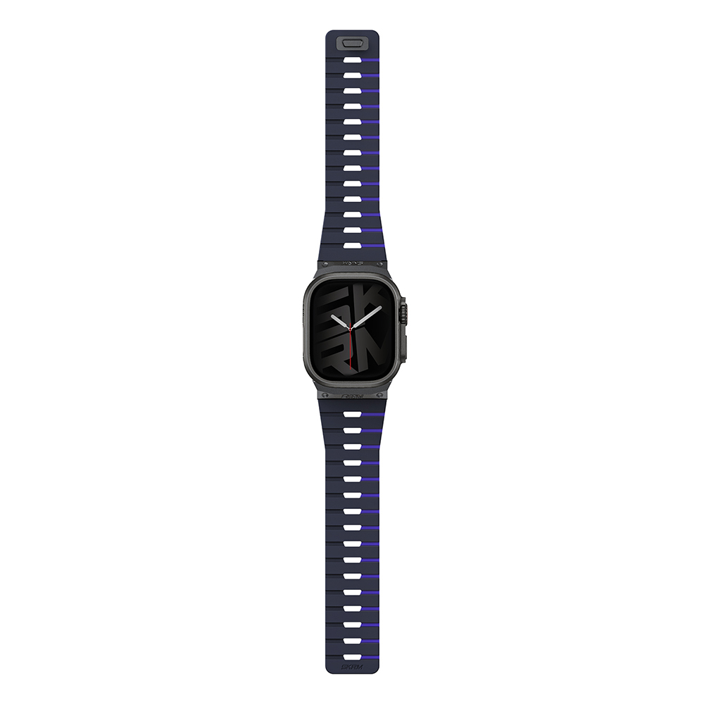 Apple Watch 7 45mm Uyumlu Skinarma Gemini Serisi TPU Magnetik Silikon Kordon - 7
