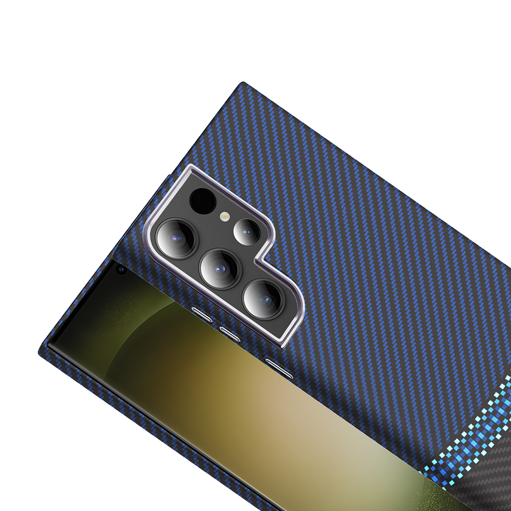 Samsung Galaxy S24 Ultra Uyumlu Kılıf M-safe Şarj Özellikli Karbon Fiber Görünümlü Zore Gros Kapak - 9