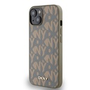 Apple iPhone 15 Uyumlu Kılıf DKNY Orjinal Lisanslı M-safe Şarj Özellikli 3D Yazılı Grid Pattern Kapak - 8