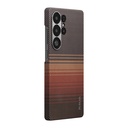 Samsung Galaxy S25 Ultra Uyumlu Kılıf M-safe Şarj Özellikli Aramid Fiber Pitaka Tactile Woven Sunset-Moonrise Serisi Kapak - 1