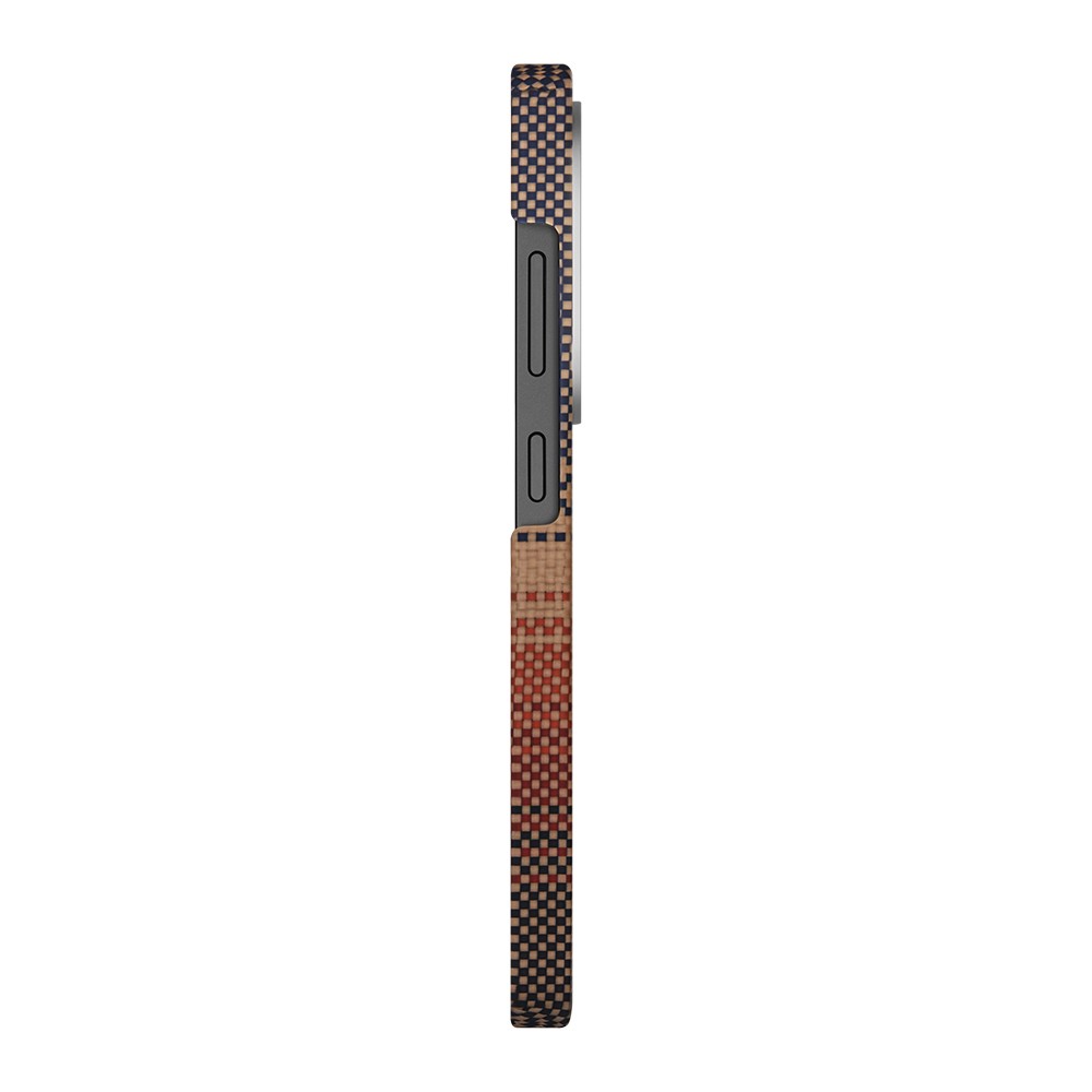Samsung Galaxy S25 Ultra Uyumlu Kılıf M-safe Şarj Özellikli Aramid Fiber Pitaka Tactile Woven Sunset-Moonrise Serisi Kapak - 5