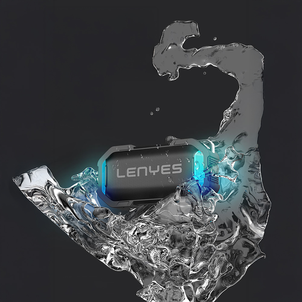 Lenyes S233 Ritme Duyarlı RGB Işıklı Taşınabilir Su Geçirmez TWS Bluetooth Hoparlör - 3
