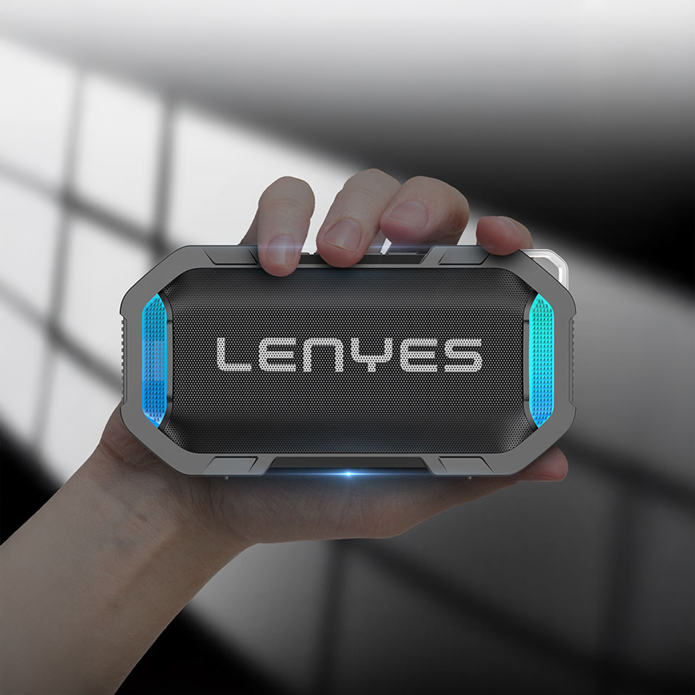 Lenyes S233 Ritme Duyarlı RGB Işıklı Taşınabilir Su Geçirmez TWS Bluetooth Hoparlör - 6