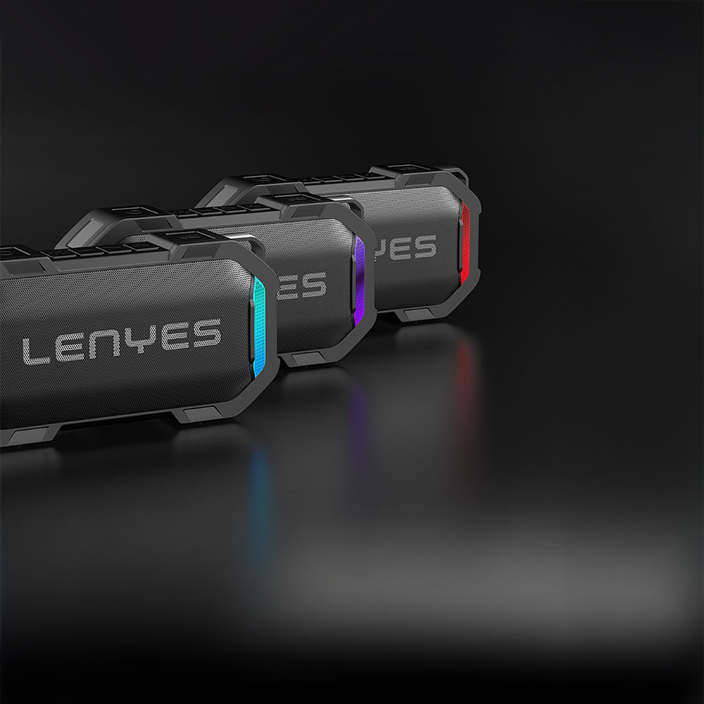 Lenyes S233 Ritme Duyarlı RGB Işıklı Taşınabilir Su Geçirmez TWS Bluetooth Hoparlör - 10