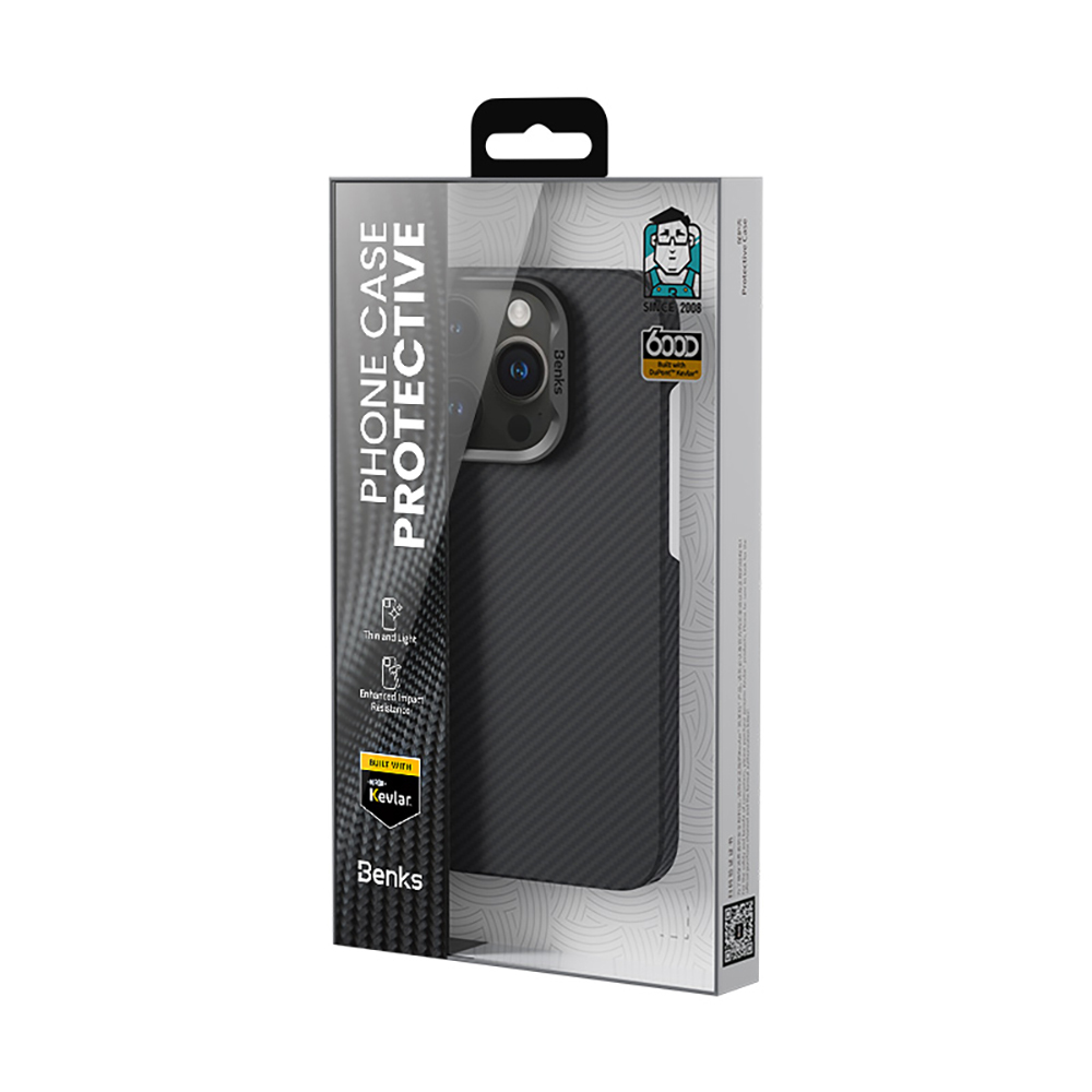 Apple iPhone 16 Pro Max Uyumlu Kılıf Benks M-safe Şarj Özellikli Metal Kamera Çerçeveli Magnetik ArmorAir 600D Kevlar Fiber Kapak - 12