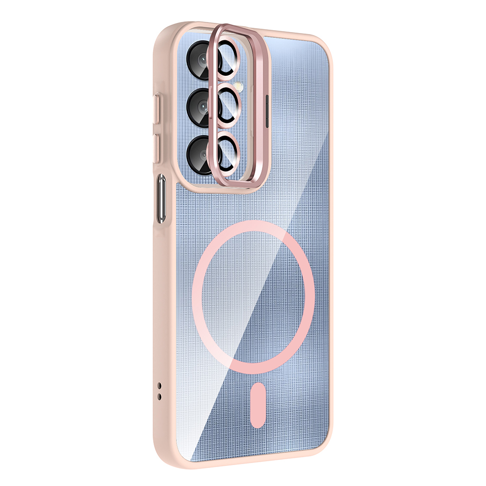 Samsung Galaxy A56 Uyumlu Kılıf Standlı ve Kamera Lens Hediyeli M-Safe Şarj Özellikli Zore Etro Kapak - 1