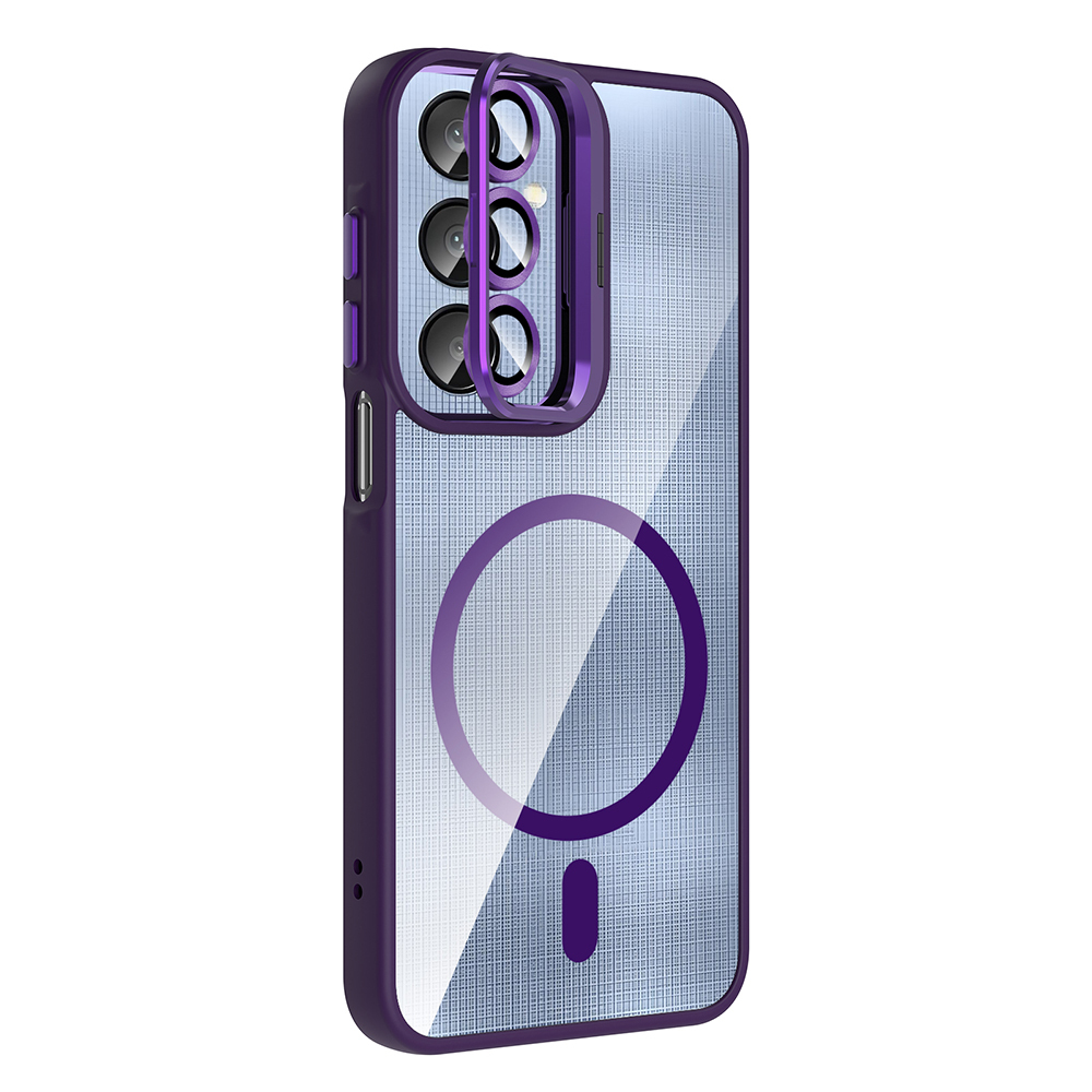 Samsung Galaxy A56 Uyumlu Kılıf Standlı ve Kamera Lens Hediyeli M-Safe Şarj Özellikli Zore Etro Kapak - 5