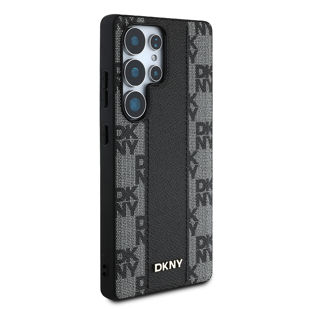 Samsung Galaxy S25 Ultra Uyumlu Kılıf DKNY Orjinal Lisanslı M-safe Şarj Özellikli 3D Yazılı Checkered Pattern Kapak - 3