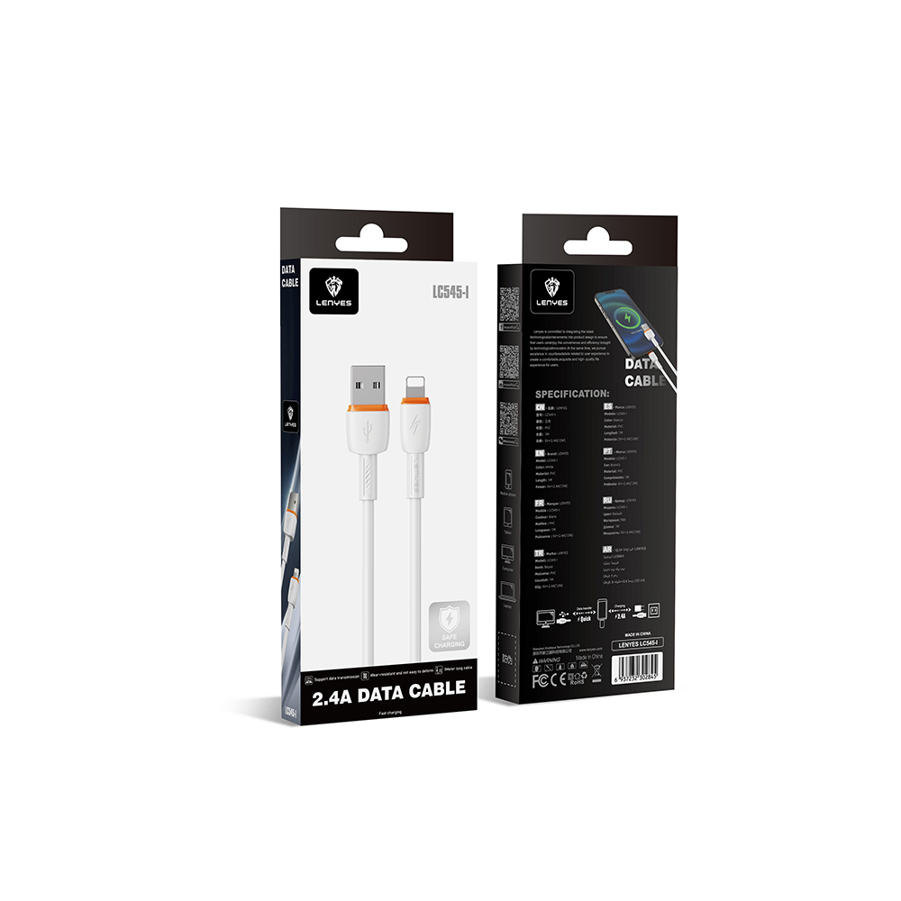 Lenyes LC545 USB to Lightning Hızlı Şarj Özellikli Data ve Şarj Kablosu 12W 1M - 1