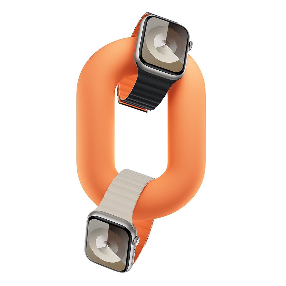 Apple Watch 7 45mm Uyumlu Benks Magnetik Tak Çıkar Silikon Strap Kayış - 2
