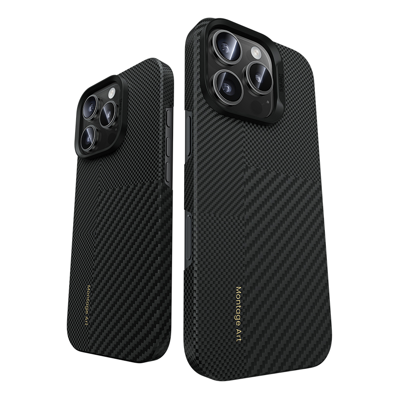 Apple iPhone 16 Pro Max Uyumlu Kılıf Magsafe Şarj Özellikli Karbon Fiber Benks Yeni Seri Montage ArmorAir Kevlar Kapak - 1